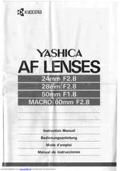 Kyocera YASHICA AF LENSES MACRO 60mm F2.8 Bedienungsanleitung
