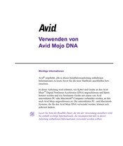 Avid Technology Mojo DNA Installationsanleitung