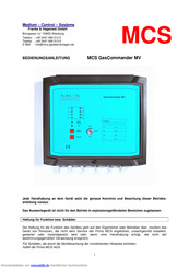 MCS GasCommander MV 8 Bedienungsanleitung