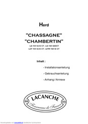 Lacanche CHASSAGNE & CHAMBERTIN LVTR 1141 E Installationsanleitung