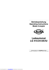 Calira LG 415/24-DS/IU Betriebsanleitung
