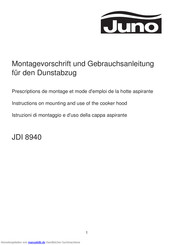 JUNO JDI 8940 Montage- Und Gebrauchsanleitung