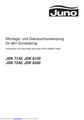 JUNO JDK 7240 Montage- Und Gebrauchsanweisung