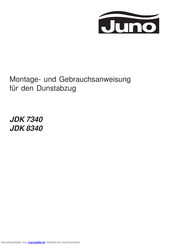 JUNO JDK 7340 Montage- Und Gebrauchsanweisung