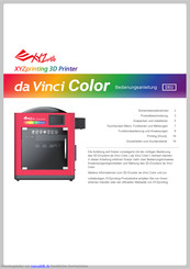 XYZ Printing da Vinci Color Bedienungsanleitung