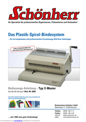 Bindesysteme Schönherr 020A Bedienungsanleitung
