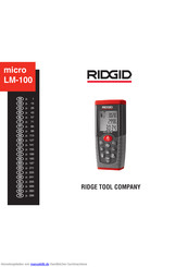 RIDGID Micro LM-100 Bedienungsanleitung