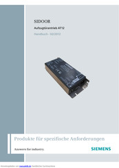 Siemens sidoor at12 Handbuch