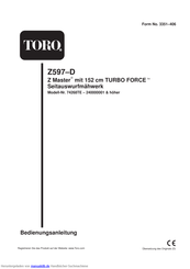 Toro Z597-D Z Master 74268TE Bedienungsanleitung