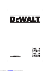 DeWalt D25313 Bedienungsanleitung