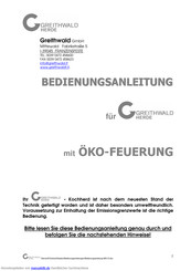 Greithwald ÖKO Power Serie Bedienungsanleitung