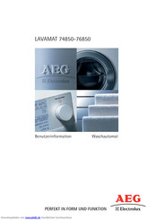 Aeg Electrolux LAVAMAT 74850 Benutzerhandbuch