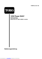 Toro 1232 Power Shift Bedienungsanleitung