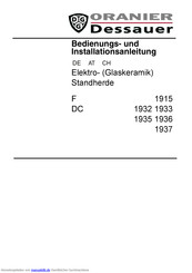 Oranier F 1915 Bedienungs- Und Installationsanleitung