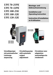 Dimplex UPE 70-25PK Montage- Und Gebrauchsanweisung