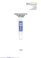 PCE Instruments PCE-PH22 Bedienungsanleitung