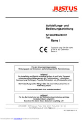 Justus Reno I Aufstellungs- Und Bedienungsanleitung