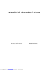 Electrolux LAVAMAT ÖKO PLUS 1600 Benutzerinformation