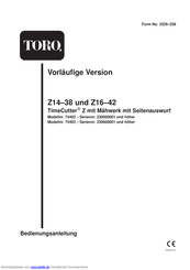 Toro TimeCutter Z16-42 Bedienungsanleitung