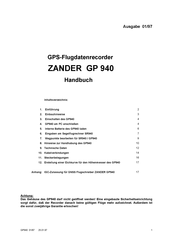 ZANDER GP 940 Handbuch