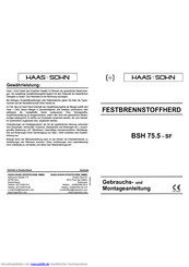 Haas+Sohn BSH 75.5 - SF Gebrauchs- Und Montageanleitung