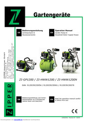 ZIPPER ZI-HWW1200 Bedienungsanleitung
