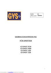 GYS GYSPOT 32D Gebrauchsanweisung