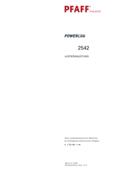 Pfaff POWERline 2542 Justieranleitung