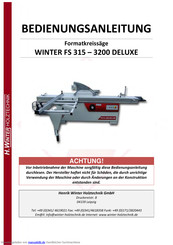 Winter FS 315 - 3200 DELUXE Bedienungsanleitung