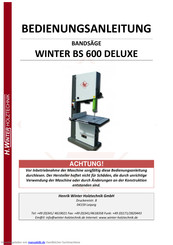 WINTER BS 600 DELUXE Bedienungsanleitung