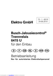 Busch-Jaeger Busch-Jalousiecontrol 6415 U Betriebsanleitung
