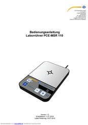 PCE Instruments PCE-MSR 110 Bedienungsanleitung
