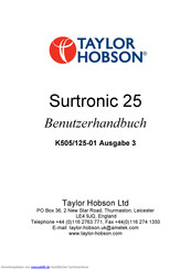 Taylor Hobson Surtronic 25 Benutzerhandbuch