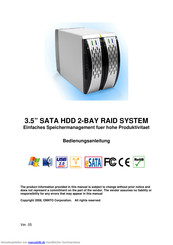 SATA USB 2.0/FireWire 800 2-Bay RAID System Bedienungsanleitung