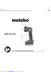 Metabo ULA 14.4-18 Originalbetriebsanleitung