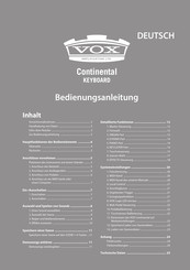 Vox Continental Bedienungsanleitung