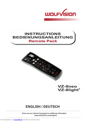 WolfVision VZ-8neo and Swivel Option Bedienungsanleitung