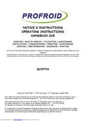 Profroid QUIETIS Bedienungs- Und Montageanleitung