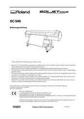 Roland SOLJETproll XC-540 Bedienungsanleitung