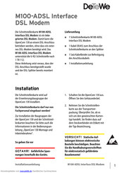 DETEWE M100-ADSL Bedienungsanleitung