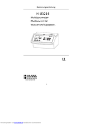Hanna Instruments HI 83214 Bedienungsanleitung