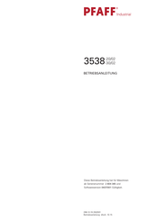 Pfaff 3538-20/02 Betriebsanleitung