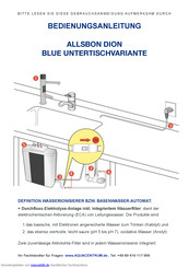Aquacentrum Allsbon Dion Special Wasserionisierer Bedienungsanleitung