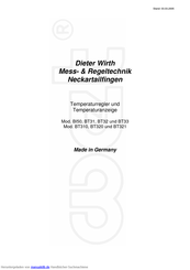 Dieter Wirth BT321 Handbuch