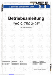 J. Schneider AC C-TEC 2403-1 Betriebsanleitung