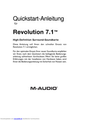 M-Audio Revolution 7.1 Quickstart-Anleitung