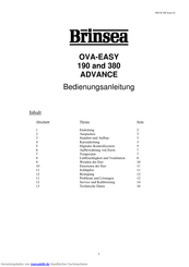 Brinsea OVA-EASY 190 ADVANCE Bedienungsanleitung