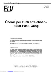 elv FS20 FG Bau- Und Bedienungsanleitung