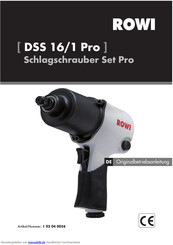 Rowi DSS 16/1 Pro Originalbetriebsanleitung