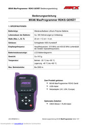 max sensor MX46 Bedienungsanleitung